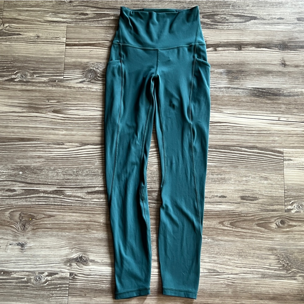 Lululemon Align High Rise Pant with Pockets 25" Blue Borealis Small Flaw